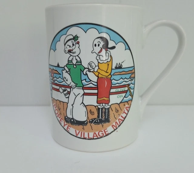 Popeye Olive Oyl Village Malta Vintage Mug. Bristow Potteries.
