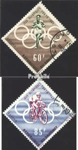 Dahomey 239-240 (complete issue) used 1964 olympic. Summer ´64,