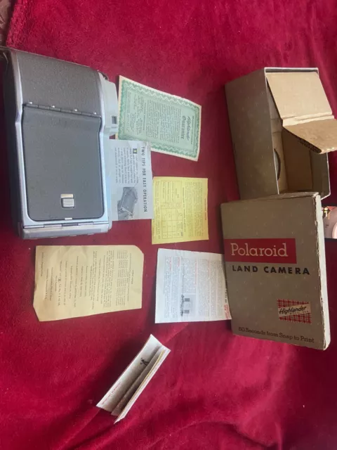 Vintage Polaroid Highlander Land Camera Model 80A with Box & Instructions