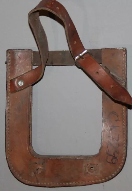 Vintage Wwii Bulgarian Military Leather Holder For Shovel