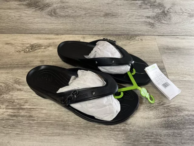 Crocs Classic All-Terrain Flip-Flop Unisex M7/W9 Black Croslite Foam NWT