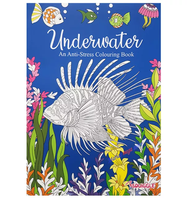 A4 NEW Underwater Designs Adult Teens - An Anti-Stress Colouring Book All Ages