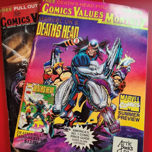 Comics Values Monthly #80 April 1993 & #81 May 1993 Attic Books With Posters