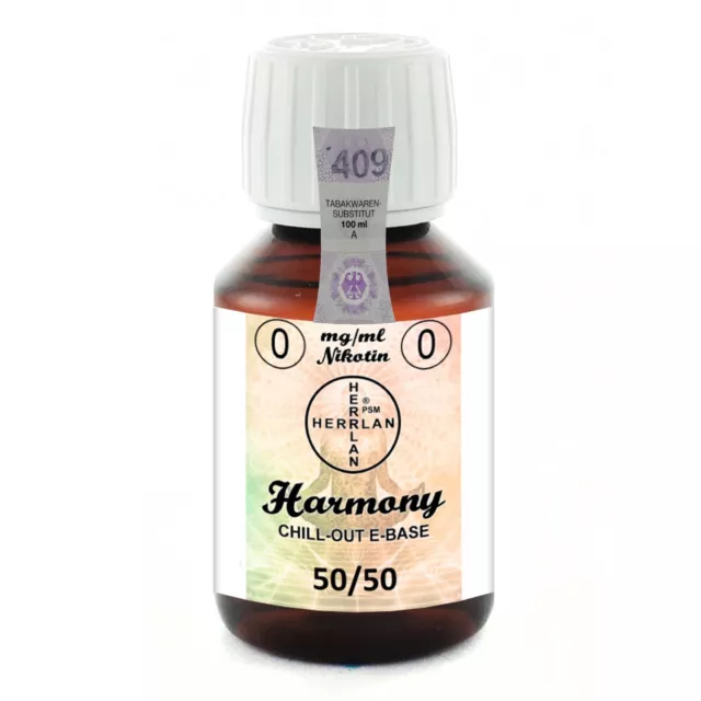 100 ml Harmony E-Base - 50/50 ohne Nikotin mit Steuerbanderole