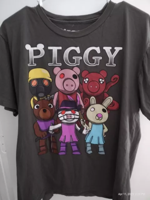 Piggy Roblox Characters Gray Graphic Tee Youth Size XL (27)