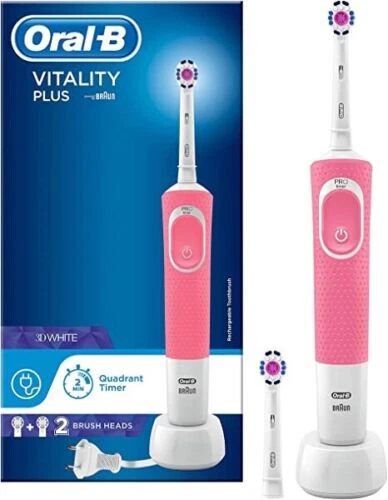 Oral-B Vitality Plus Spazzolino elettrico ricaricabile 3D bianco + 2 testine