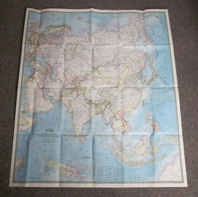 ASIA - National Geographic Magazine Map . 1971 (P) £5.99 - PicClick UK