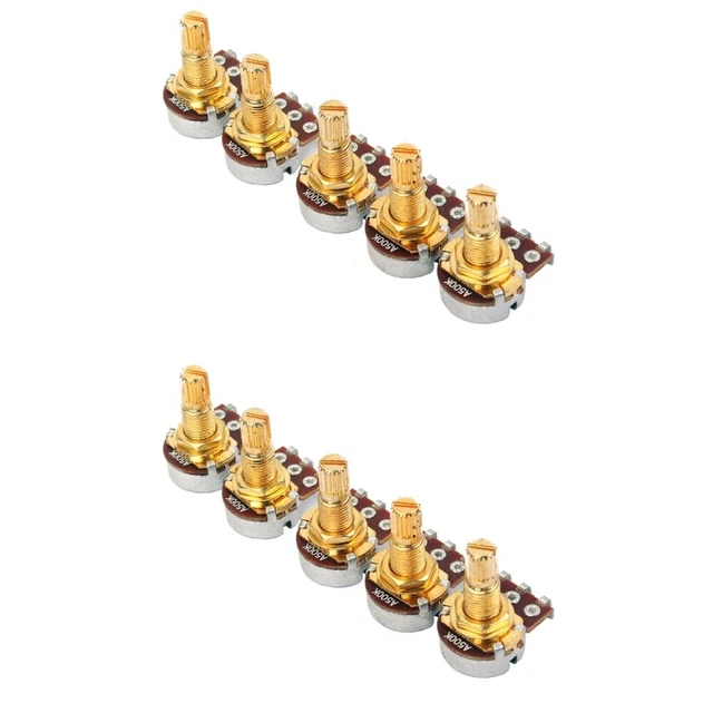 10 Pcs Electric Guitar Pots Shaft Audio Potentiometer Electronics