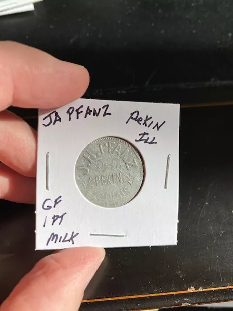 PEKIN IL ILLINOIS Trade Token Good for 1 pint milk Dairy coin J.H. Franz