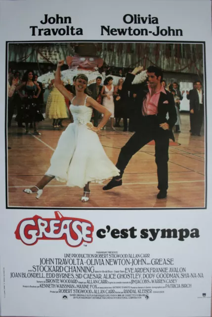 GREASE Affiche Cinéma ROULEE 53x40 cm Movie poster John Travolta Retirage