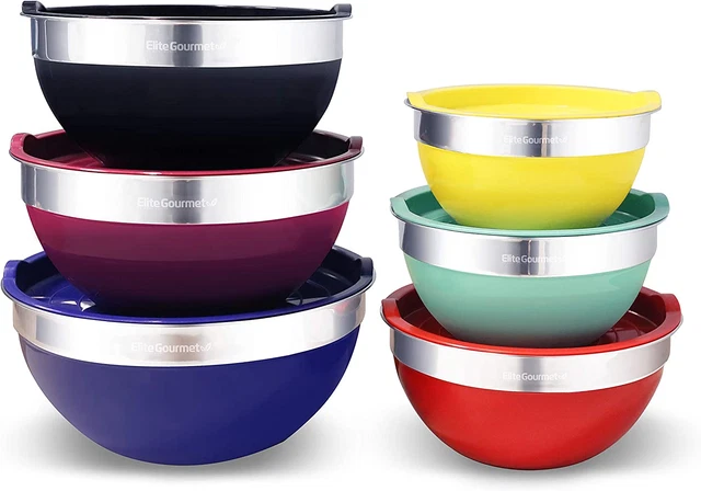 Elite Gourmet de EBS-0012 12 piezas acero inoxidable interior color apilable Ne