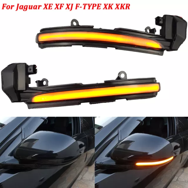 Black Led Dynamic Turn Signal Light For Jaguar XE XF XJ F-TYPE I-PACE X250 X260