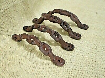 4 Large Cast Iron Antique style CHAIN Barn Handle, Gate Pull, Shed Door Handles