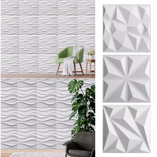 PVC 3D Wall panel Decorative Wall Ceiling Tiles Cladding Wallpaper Waterproof UK