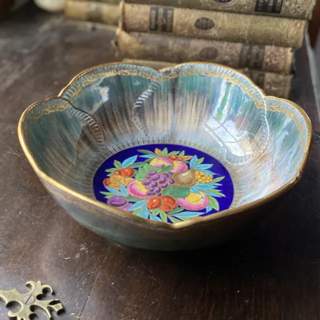 STUNNING Minton Serving / Fruit Bowl Lustre Art Deco Unusual - Antique