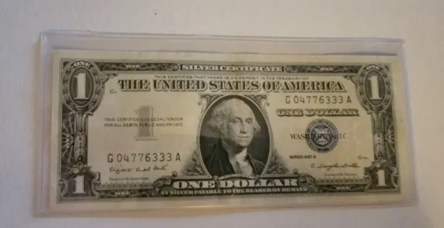 U.s.a  Bank Note Silver Certificate  1 Dollar  1957 A  Extra Fine G04776333A