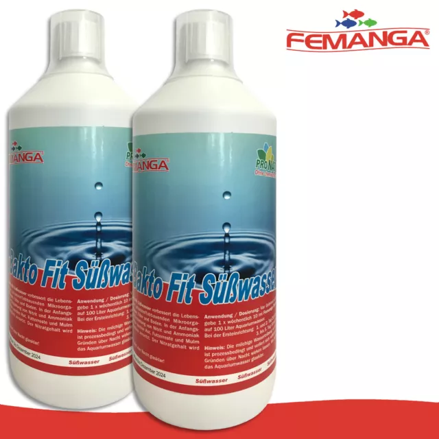 Femanga 2 x 1000 ML Bakto Ajuste Agua Dulce Acondicionador de Agua