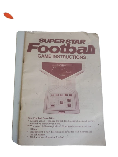 VINTAGE ELECTRONIC SUPER Star Football Game instruction booklet Bambino ...