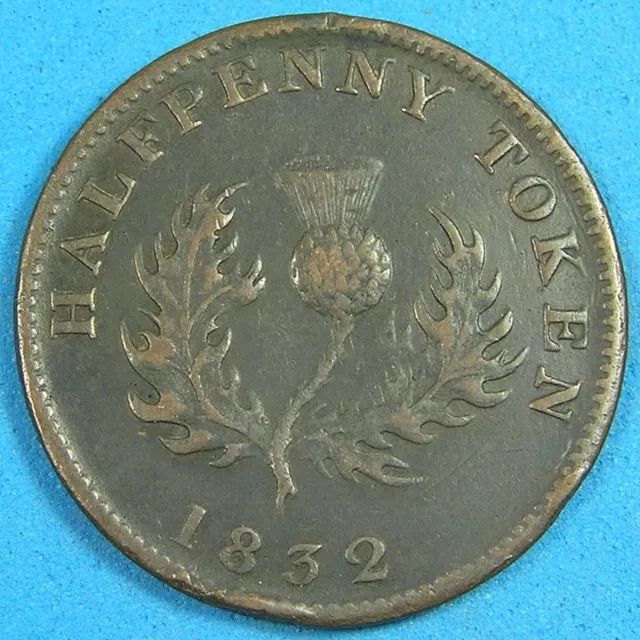 1832 Nova Scotia Half Penny Token Coin