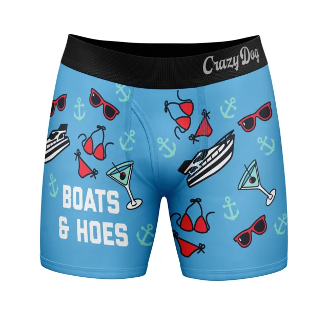 Mens Boats And Hoes Boxer Briefs Funny Sarcastic Graphic Novelty Gift Underwear