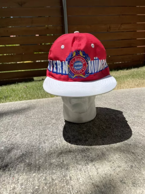 Sombrero a presión de fútbol vintage FC Bayern Munchen Munich gorra oficial de gira RARO