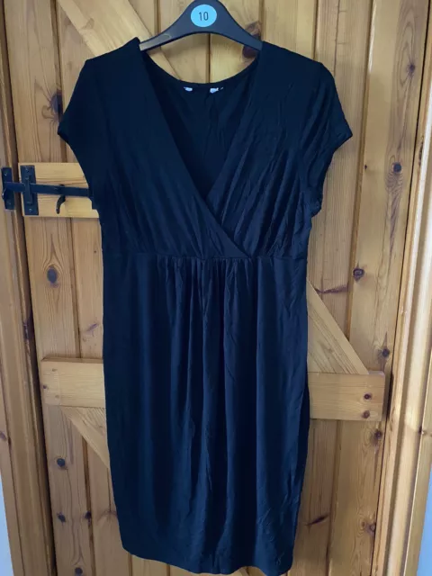 Ladies Black Boohoo Maternity Pregnancy Bump Nursing Dress Size 10 / 12 Women’s