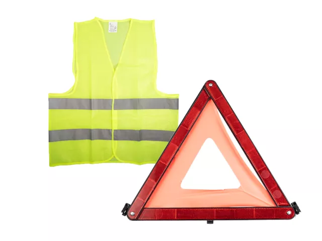 Warning Triangle & HI Vis Vest Breakdown Kit EU Approved Road Safety Reflective