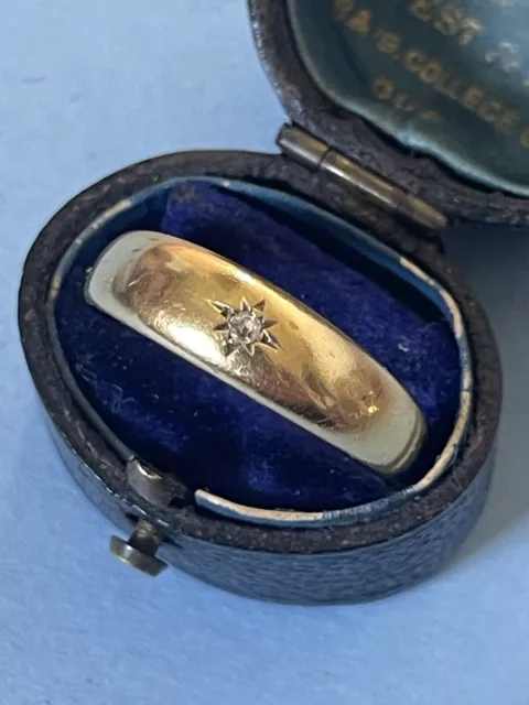 Antique 18ct Gold Star Set Diamond Ring – 4.10g – Size Q – Chester Hallmark 1918