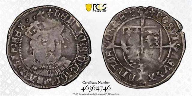 Silver 1544-47 England Great Britain 4 Pence Groat S-2369 Henry VIII | PCGS VF25