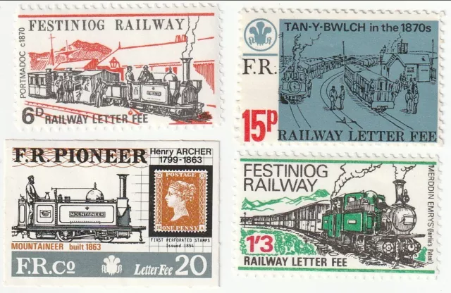 Great Britain - Railway, Festiniog Railway stamps(M)(4).