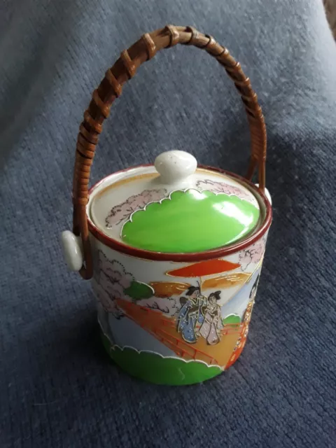 Vintage Porcelain Biscuit Barrel , Japan