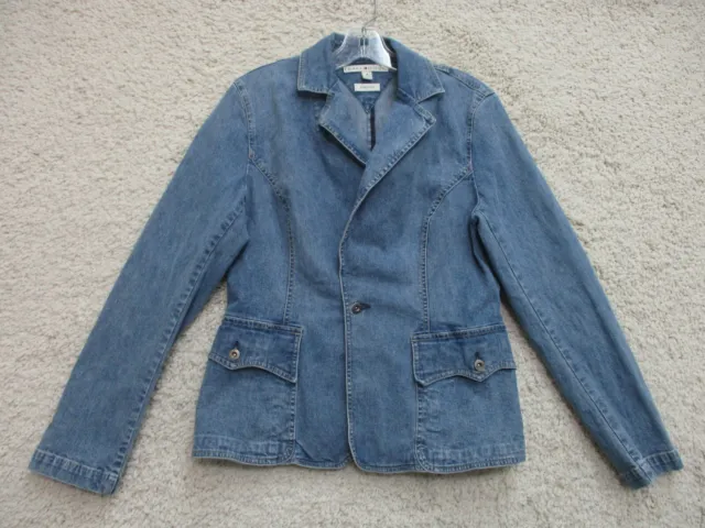 VINTAGE Tommy Hilfiger Jacket 8 Womens Blue Denim Casual Jeans Cardigan Pockets