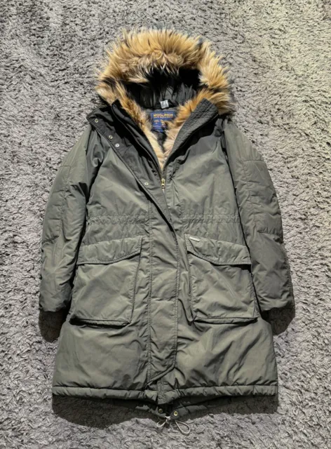 Woolrich ( Women’s M) - Military Parka Down Jacket Coat With Fur Trim - Green