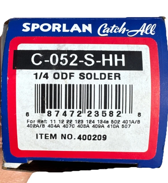 Sporlan Catch-All liquid line drier 5CI x 1/4" ODF Solder #C-052-S-HH