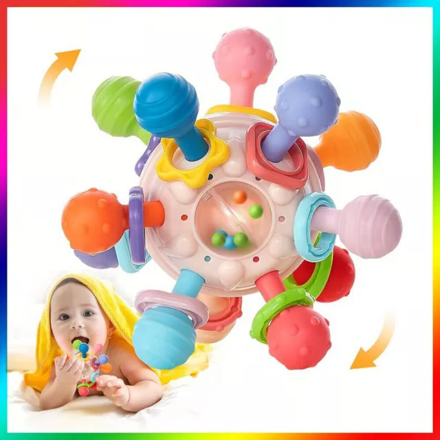 Baby Teething Toys for Babies 3-6-12 Months Sensory Rattle Chew Grasping Toys