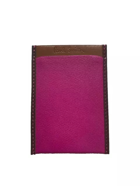 Travel pass holder, pink/brown safiano leather Paul Smith