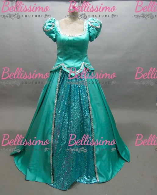 PRINCESS ARIEL DRESS Costume adult SIZE 6,8,10,12,14,16 Green Ariel Dress  149.99 - PicClick UK