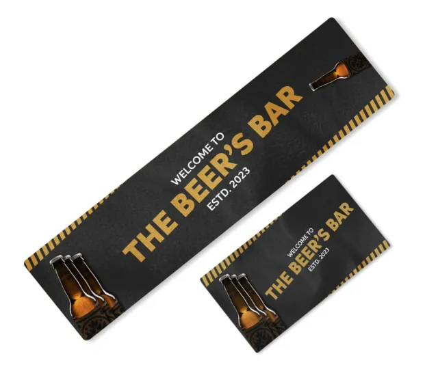 Personalised Bar Runner Any Text Beer Mat Ideal Home Pub Cafe Occasion 58