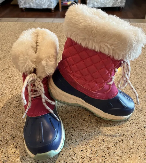 Snow Boots Girls Pink And Navy Carters Size 12