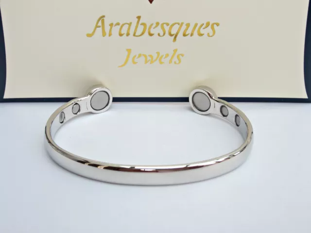 ARABESQUES Super strong BIO magnetic bangle/bracelet. Silver ladies/mens ajmb