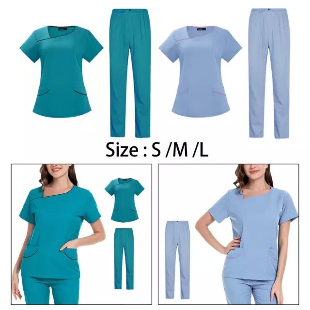 Nursing Scrubs for Women Set Scrub Top and Trousers for SPA Beauty Salon