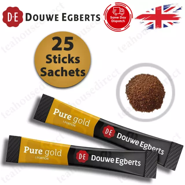 25 x Douwe Egberts Pure Gold 1 Cup Coffee Individual Sticks Sachets