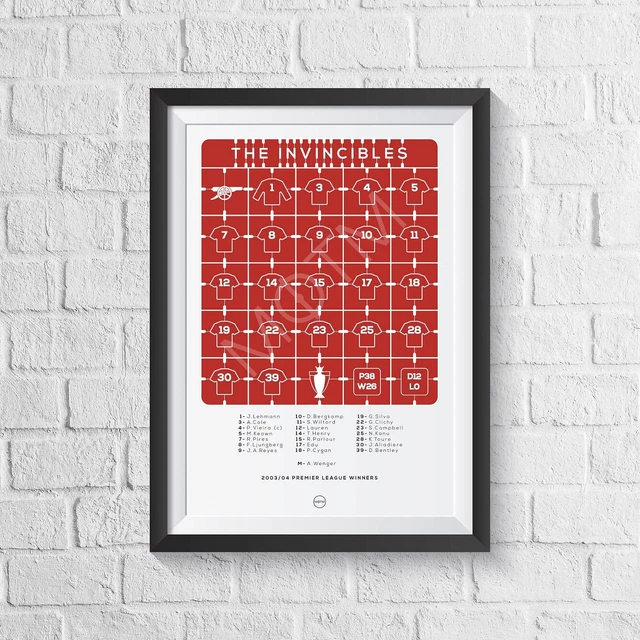 Arsenal The Invincibles 2003/2004 Premier League Season Squad | Football Print