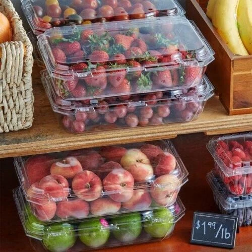 Produce Packaging 3 lb. Clear Vented Clamshell Produce Berry Container 140 PCS 2