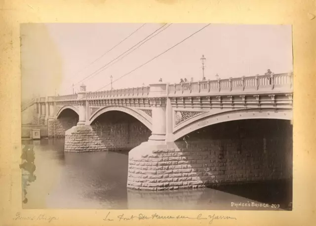 Australie, Australia, Melbourne, Princes Bridge  Vintage albumen print.  Tirag