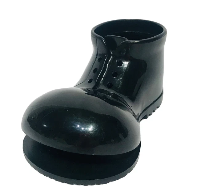 VINTAGE CLOWN SHOE Plastic Bozo The Clown Black Shinny Shoe Toy 9.99