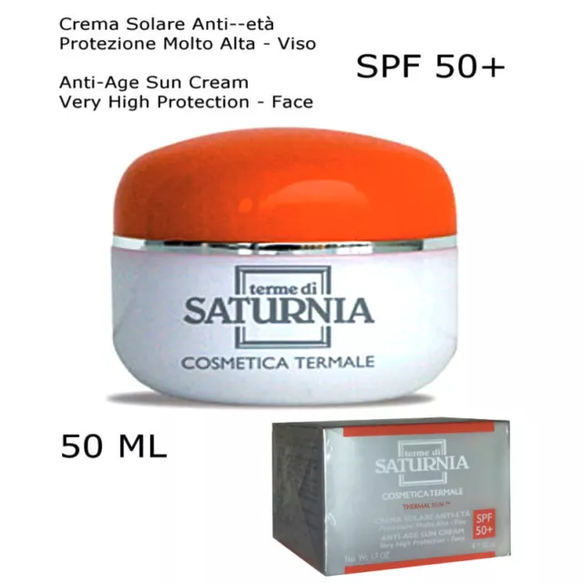 TERME DI SATURNIA Crema Solare Anti Età Protez. Molto Alta SPF50+ - Viso 50 ML