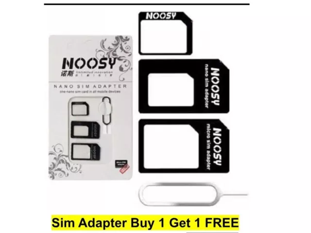 Noosy Nano Micro Standard Sim Adaptor Converter Iphone Apple Samsung Set