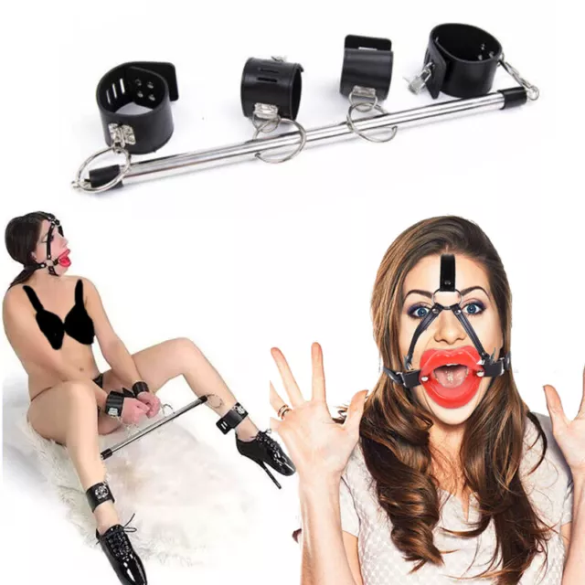 Spreader Bar Binding Handcuffs Ankle Cuffs Restraints Set Leg Spreader Game