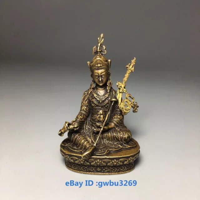 Chinese archaize Brass hand carved Tibetan Buddhism Buddha Statue 20132